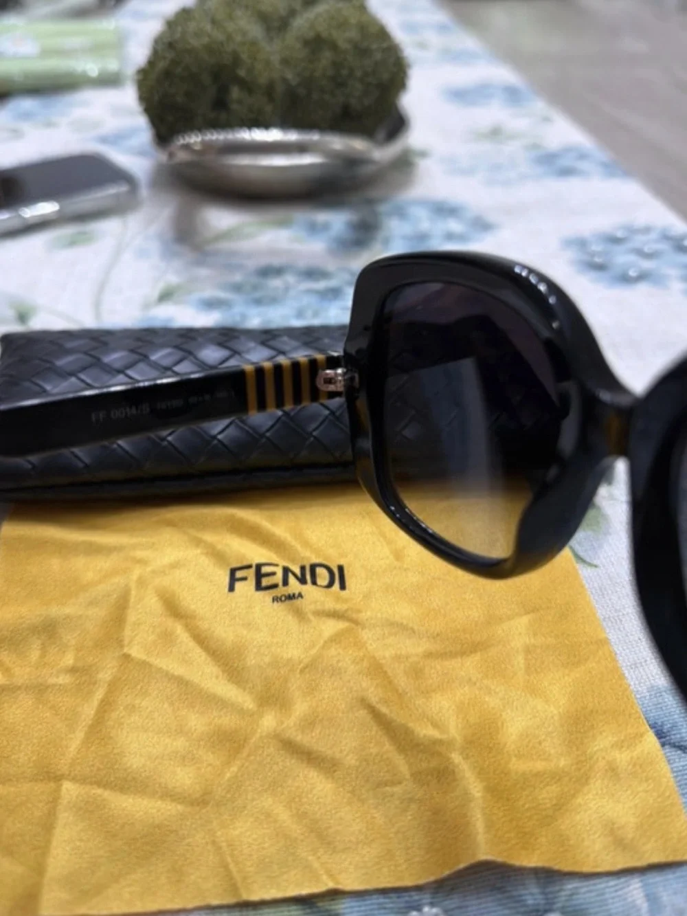 Fendi Black Oversized Square Sunglasses with Dark Gradient Lenses